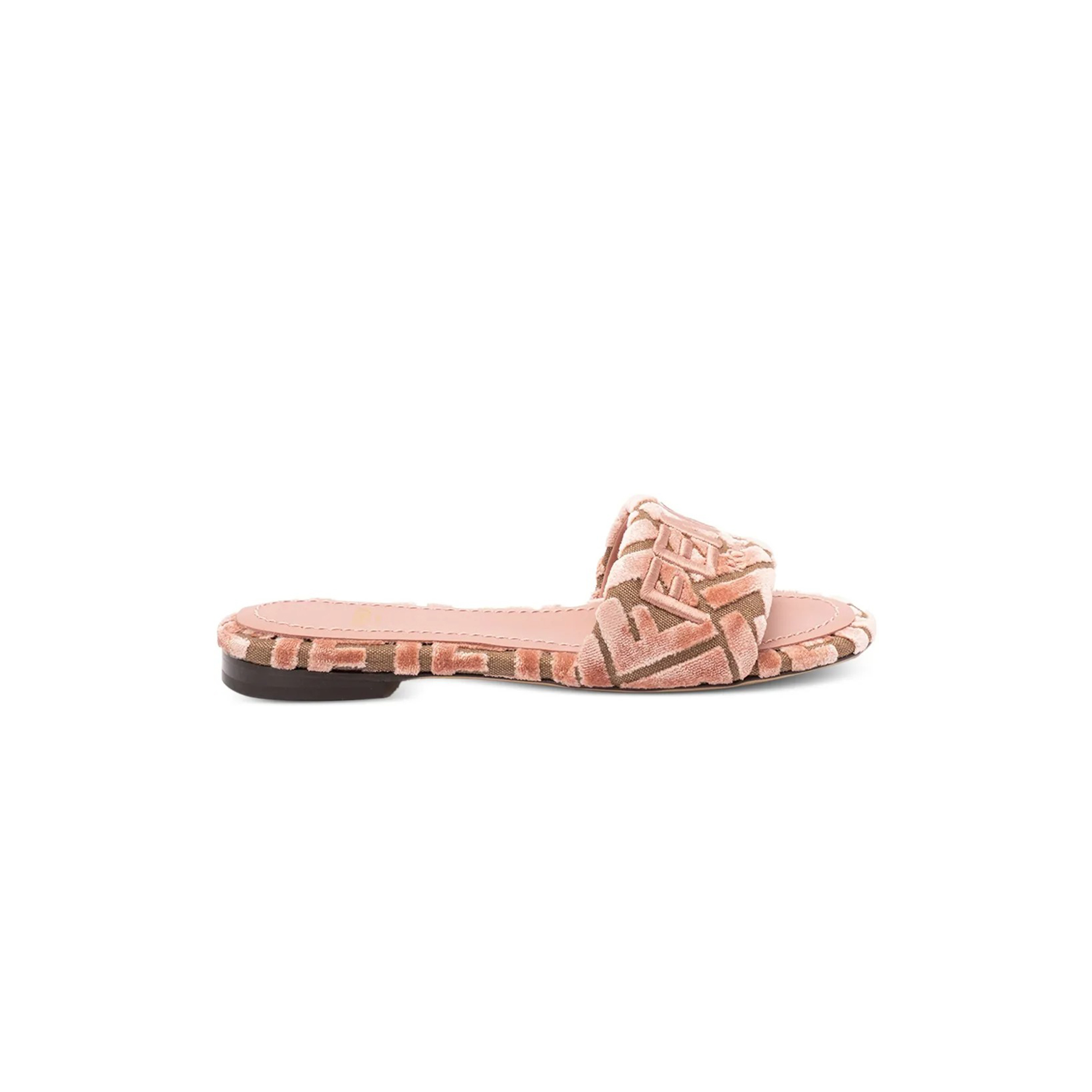 FENDI LOGO MOTIF VELVET SANDALS 8R8092AY9Z